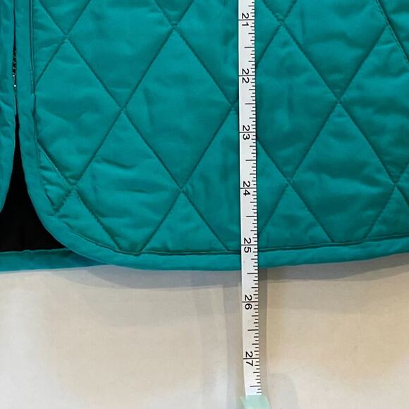 Lands' End Teal Blue/Green Lightweight Quilted Zippered Jacket, Pockets, Size LP - Picture 14 of 15
